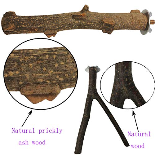 PINVNBY Natural Bird Wood Perch Parakeet Standing Toy Sticks Parr...