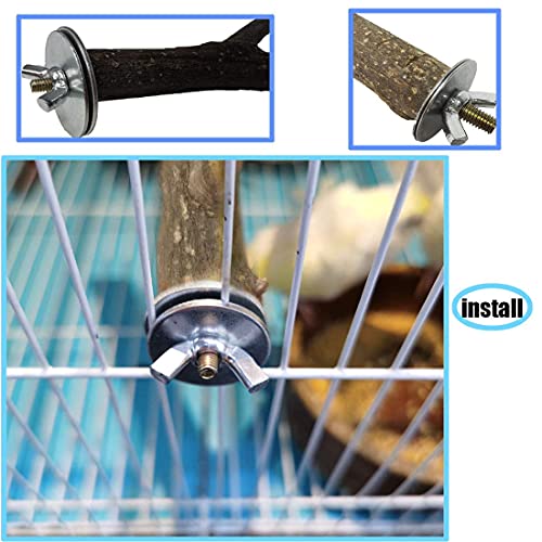 PINVNBY Natural Bird Wood Perch Parakeet Standing Toy Sticks Parr...