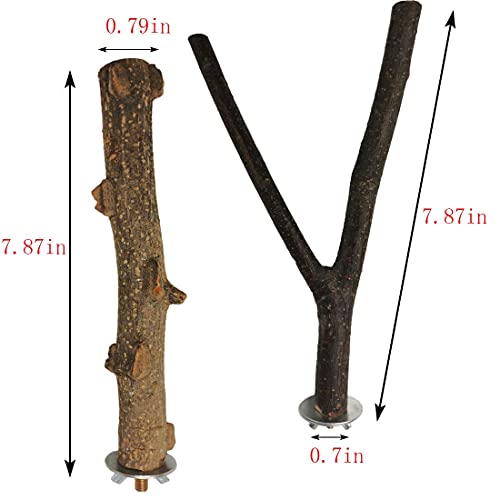 PINVNBY Natural Bird Wood Perch Parakeet Standing Toy Sticks Parr...