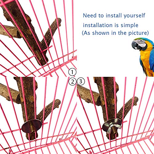PINVNBY Parrot Perch Nature Wood Prickly Bird Stand Conure Branch...