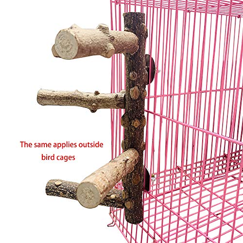 PINVNBY Parrot Perch Nature Wood Prickly Bird Stand Conure Branch...