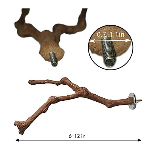 PINVNBY Parrot Perches Natural Birds Stand Wild Grape Stick Grind...
