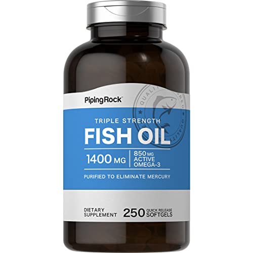 Piping Rock Fish Oil Supplement 1400mg | 250 Softgels | Triple St...