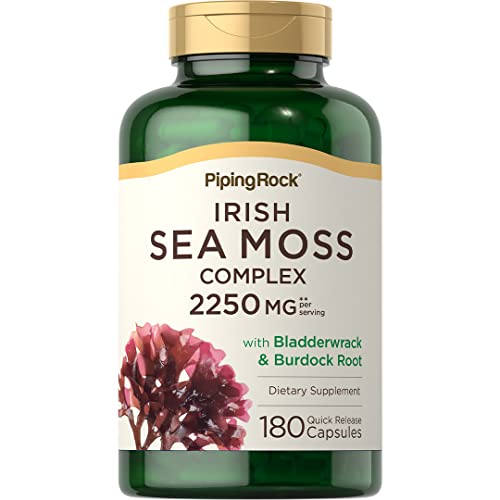 Piping Rock Irish Sea Moss Capsules | 2250mg | 180 Count | Comple...