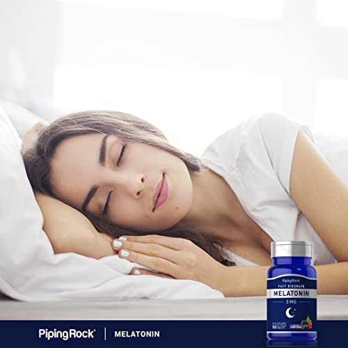 Piping Rock Melatonin 3mg | 180 Fast Dissolve Tablets | Berry Fla...