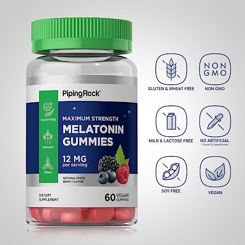 Piping Rock Melatonin Gummies 12mg 60 Count
