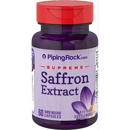 Piping Rock Saffron Extract Supplements | 60 Capsules | Non-GMO, ...