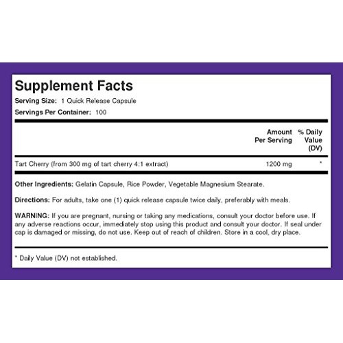 Piping Rock Tart Cherry Extract Capsules 1200 mg | 100 Capsules |...