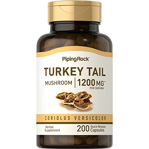 Piping Rock Turkey Tail Mushroom Capsules 1200mg | 200 Pills | Ex...