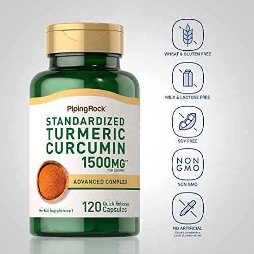 Piping Rock Turmeric and Tart Cherry Capsules 1500mg | 120 Capsul...