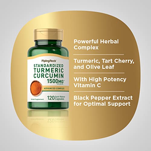 Piping Rock Turmeric and Tart Cherry Capsules 1500mg | 120 Capsul...