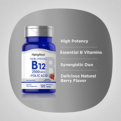 Piping Rock Vitamin B12 2500 mcg | 120 Fast Dissolve Tablets | Be...