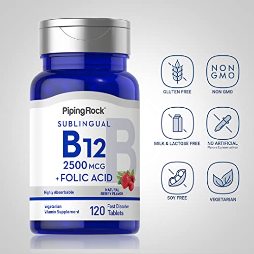 Piping Rock Vitamin B12 2500 mcg | 120 Fast Dissolve Tablets | Be...