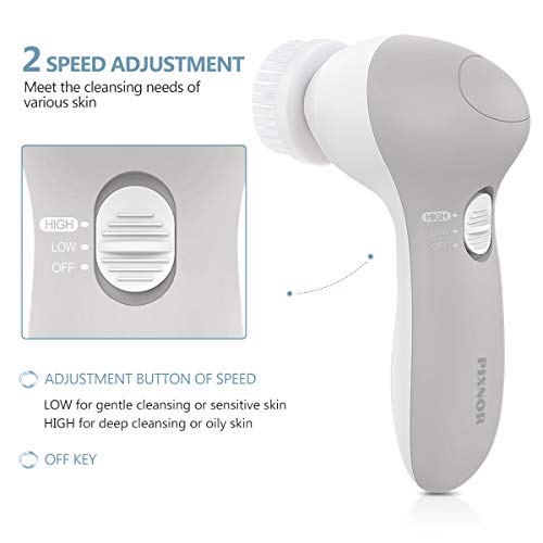 Facial Cleansing Brush Newest 2020, PIXNOR Waterproof Face Spin...