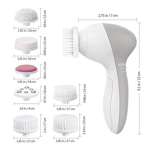 Facial Cleansing Brush Newest 2020, PIXNOR Waterproof Face Spin...