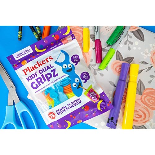Plackers Kids Dental Floss Picks 75, Multicolor, Fruit Smoothie S...