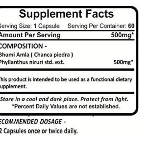 Planet Ayurveda Phyllanthus Niruri, 500 Mg 60 Vege Capsules, 2 Bo...