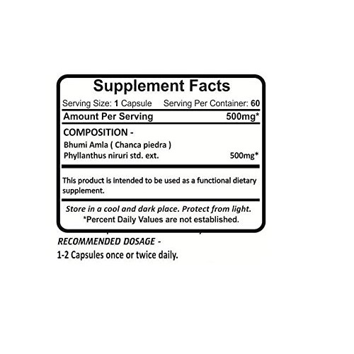 Planet Ayurveda Phyllanthus Niruri, 500 Mg 60 Vege Capsules, 2 Bo...