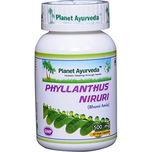 Planet Ayurveda Phyllanthus Niruri, 500 Mg 60 Vege Capsules, 2 Bo...