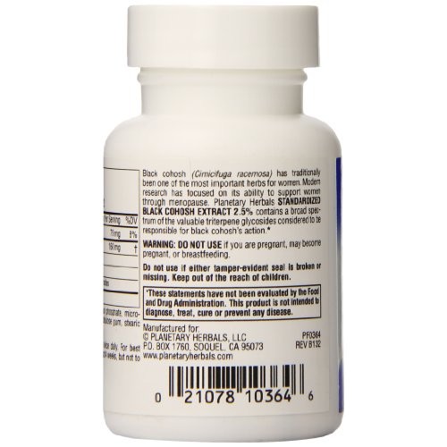 Planetary Herbals Standardized Black Cohosh Extract 2.5 Tablets, ...