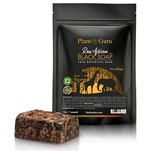Raw African Black Soap 1 lb. Bar From Ghana 100% Pure Natural Acn...