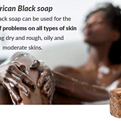 Raw African Black Soap 1 lb. Bar From Ghana 100% Pure Natural Acn...