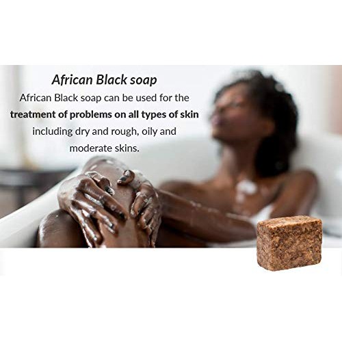 Raw African Black Soap 1 lb. Bar From Ghana 100% Pure Natural Acn...