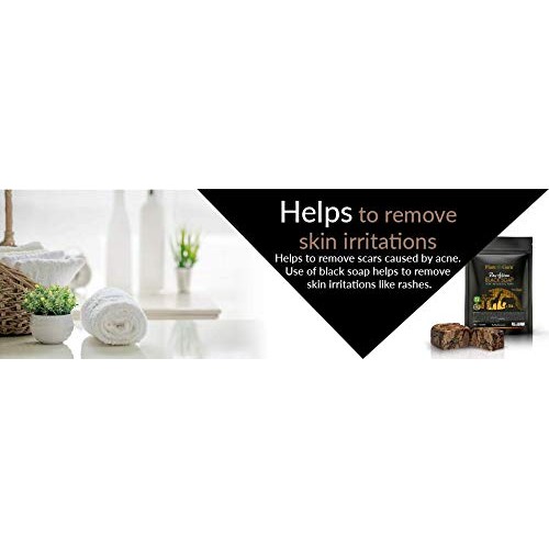 Raw African Black Soap 1 lb. Bar From Ghana 100% Pure Natural Acn...