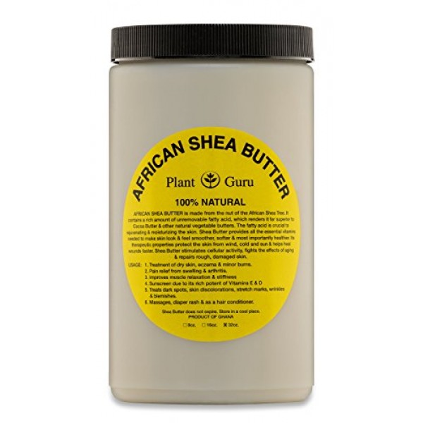 Raw African Shea Butter 32 oz Jar Bulk Unrefined Grade A 100% Pur...