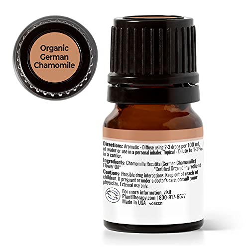 Plant Therapy Organic German Chamomile Essential Oil 2.5 mL 1/12...