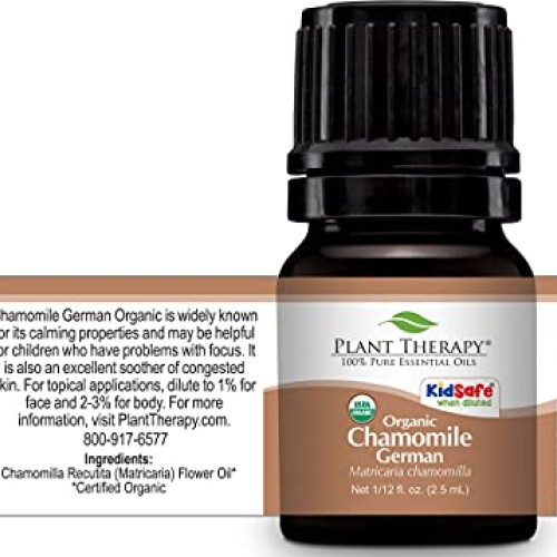 Plant Therapy Organic German Chamomile Essential Oil 2.5 mL 1/12...