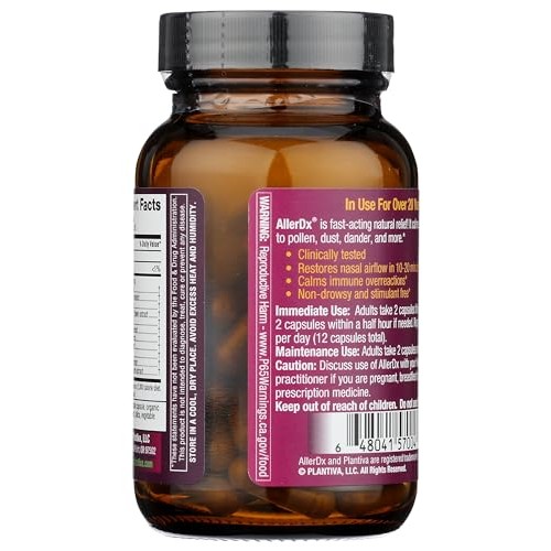 Plantiva AllerDx Natural Herbal Seasonal Support Supplement - Non...