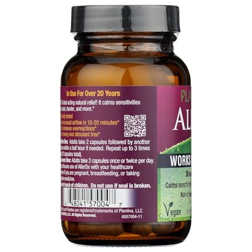 Plantiva AllerDx Natural Herbal Seasonal Support Supplement - Non...