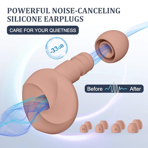 3 Pairs Ear Plugs for Sleeping, Reusable Ear Plugs for Noise Canc...