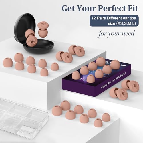 3 Pairs Ear Plugs for Sleeping, Reusable Ear Plugs for Noise Canc...