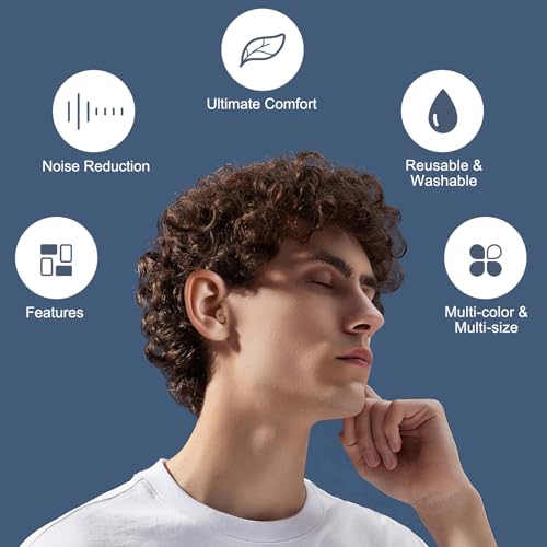 3 Pairs Ear Plugs for Sleeping, Reusable Ear Plugs for Noise Canc...