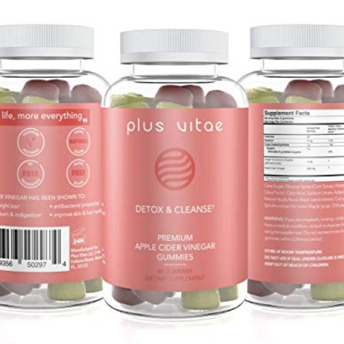 Plus Vitae Apple Cider Vinegar Gummies with Ginger Extract - Orga...