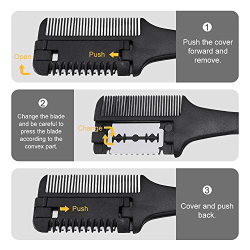 Hair Razor Comb, Hair Comb for Trimming with Removable Double Edg...