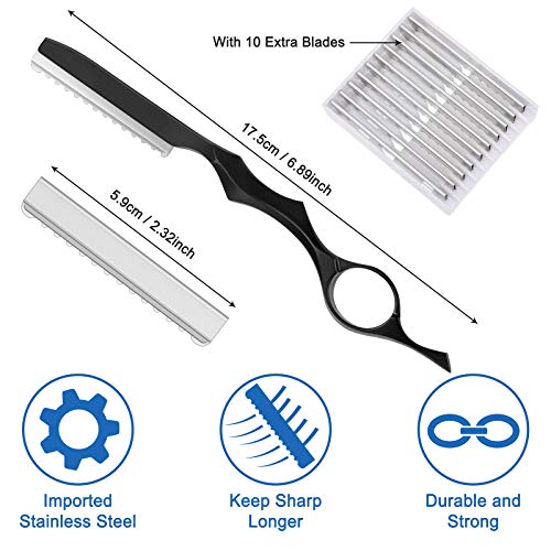 Professional Hair Styling Thinning Razor, and 10 Replacement Blad...