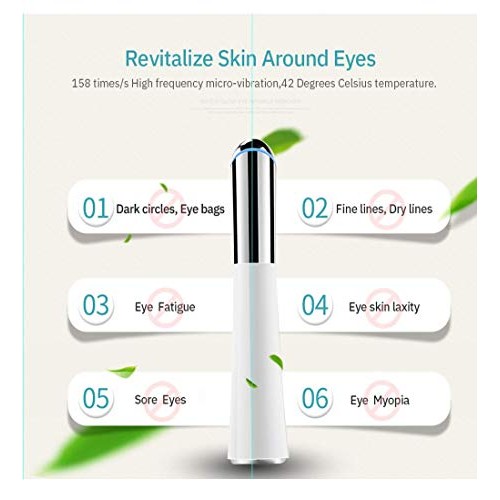 Eye Massager,42℃ Ionic Eyes Facial Massager Roller with Heated So...