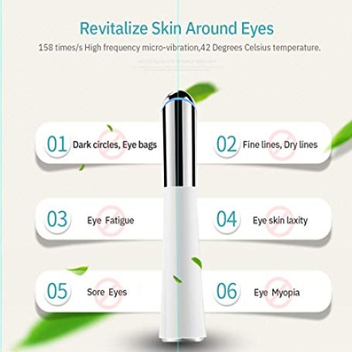 Eye Massager,42℃ Ionic Eyes Facial Massager Roller with Heated So...