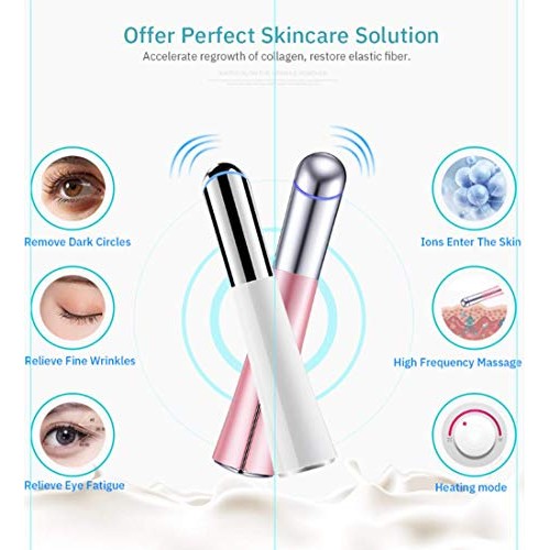 Eye Massager,42℃ Ionic Eyes Facial Massager Roller with Heated So...