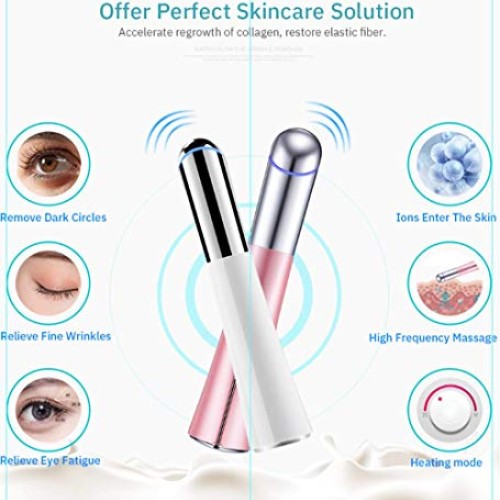Eye Massager,42℃ Ionic Eyes Facial Massager Roller with Heated So...