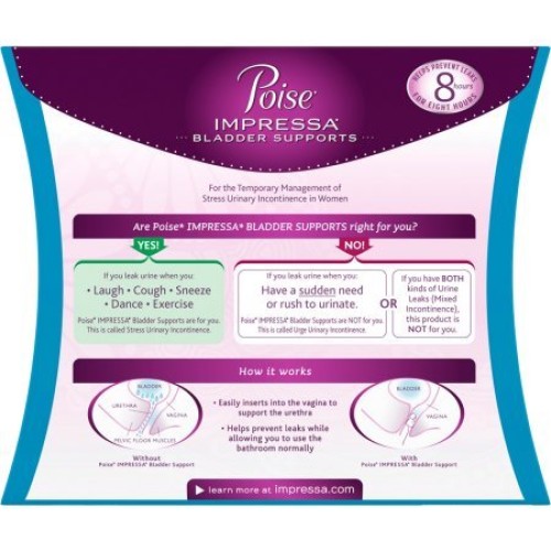 Poise Impressa Bladder Supports, Size 2 - 2 Packs of 10 each Tot...