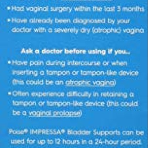 Poise Impressa Incontinence Bladder Supports, Size 1
