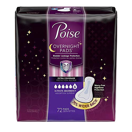 Poise Overnight Incontinence Pads, Ultimate Absorbency, Extra Cov...