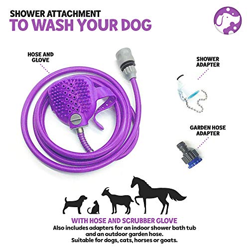 Poodlie Shower Attachment to Wash Your Dog - with Hose and Scrubb...