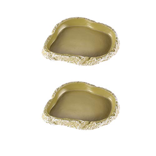 POPETPOP 2 Pack Reptile Bowl - Reptile Water Dish,Reptile Food an...