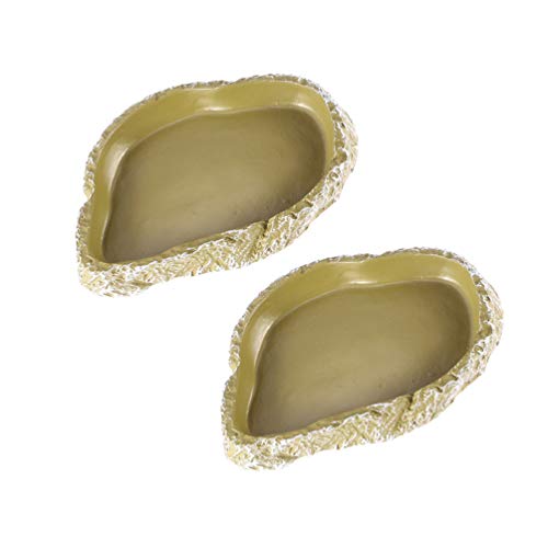 POPETPOP 2 Pack Reptile Bowl - Reptile Water Dish,Reptile Food an...