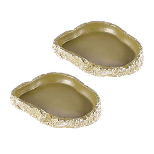 POPETPOP 2 Pack Reptile Bowl - Reptile Water Dish,Reptile Food an...